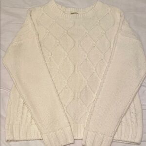 Cozy Cable Knit Sweater - Cream